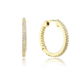 עגיל חישוק משובץ