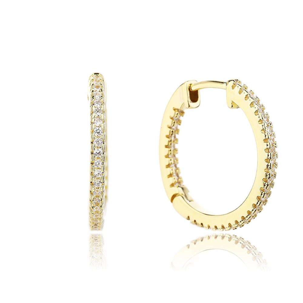 עגיל חישוק משובץ