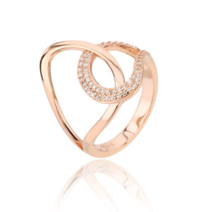 טבעת מלופפת משובצת