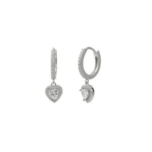 עגיל לב משובץ