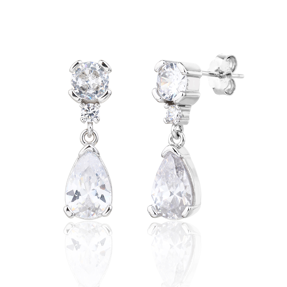 עגיל אבנים משובץ