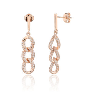 עגיל חוליות משובץ