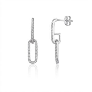 עגיל חוליה משובצת