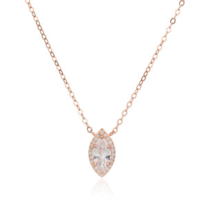 שרשרת עלה משובץ