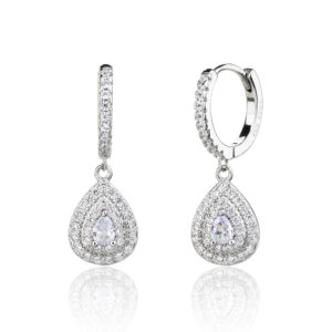 עגיל טיפה משובץ