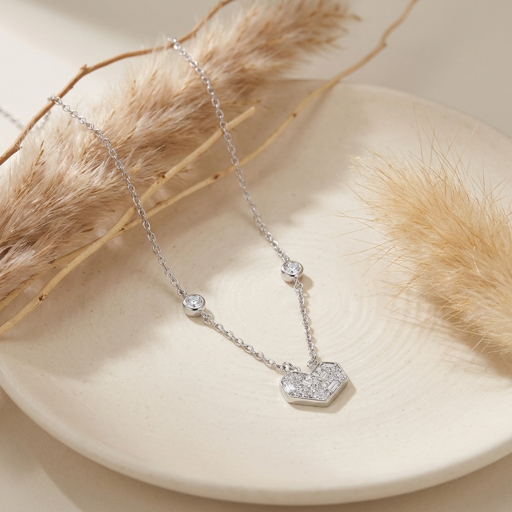 שרשרת לב גאומטרי – תמונה 3