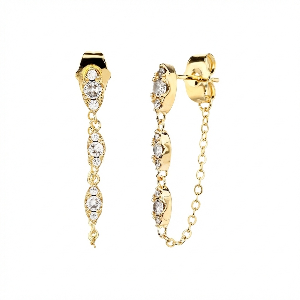 עגילי Marquise gold – תמונה 2